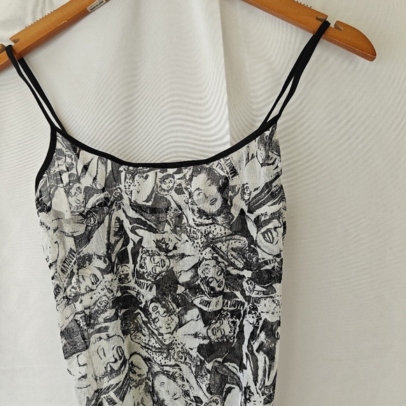 Marilyn Monroe Printed Vintage Mesh Black White Bodysuit Size Medium Women's - Picture 3 of 12